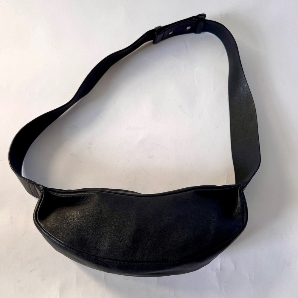 COS Swing Black Leather Crossbody Bag